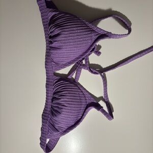 Target SparklyPurple Ribbed Bikini Top